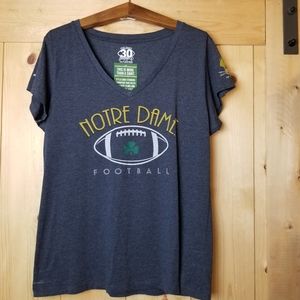 The Shirt 30 Year Anniversary Notre Dame Football Logo V-Neck T-Shirt NWT